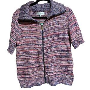 JONES NEW YORK SPORT Zipper Multi Color Cardigan Sweater - SIZE L - NWT
